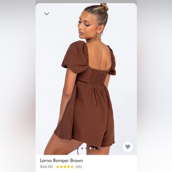 Princess Polly Lorna Brown Romper Size 10 - Picture 2 of 5